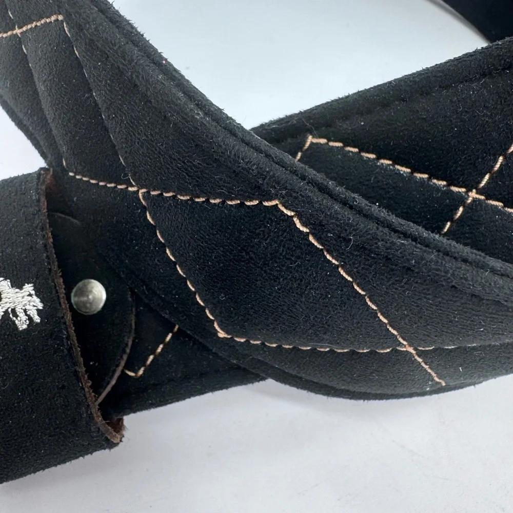 Equine Couture Quilted Suede Belt Black Tan Equestrian 85440BLT Size‎ M